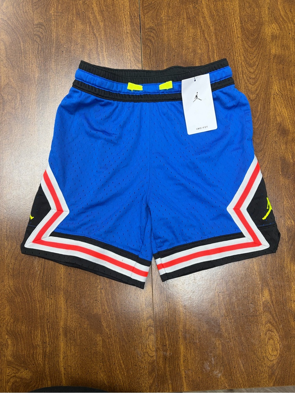 NWT Jordan Diamond Dri-FIT Mesh Basketball Shorts Blue Size Youth S 8-10